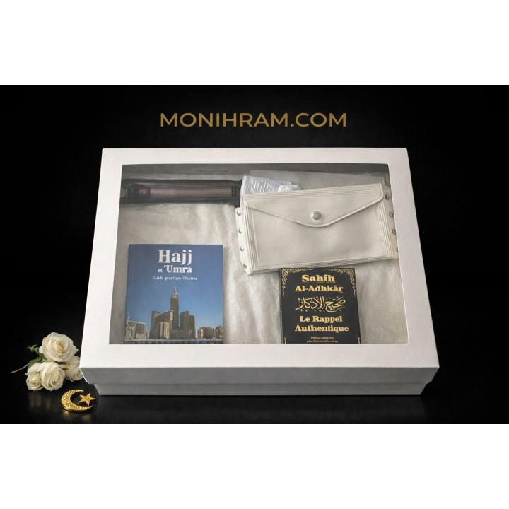 Coffret Cadeau Omra hajj - Kit Essentiel Pèlerin (Ihram, Guides, Adhkar)
