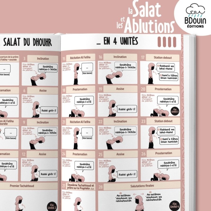 Mini Guide Salat et Ablutions (Fille) - Apprendre la Prière Illustré Bdouin