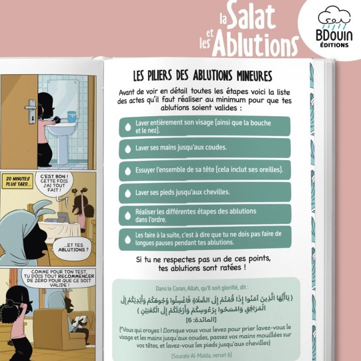 Mini Guide Salat et Ablutions (Fille) - Apprendre la Prière Illustré Bdouin